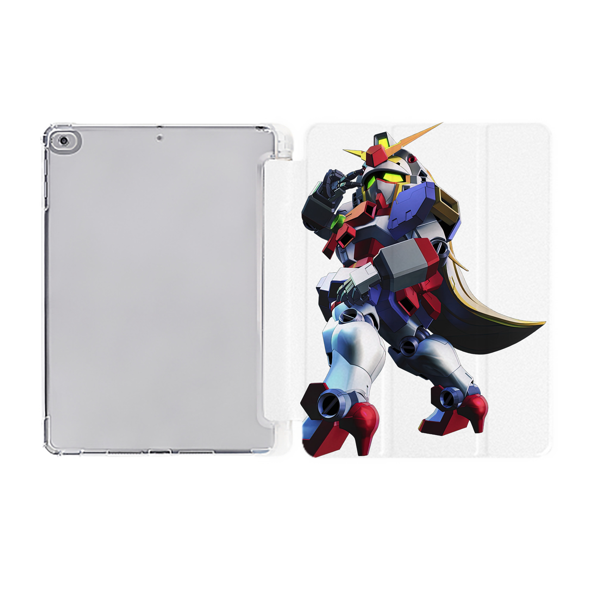 （画像用） 機動戦士ガンダム Mobile Suit Gundam IPad ケース ペン収納付き 三つ折りスタンド PUレザー×シリコン 対応機種9.5/10.5/10.9インチ